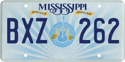 MS license plate BXZ262