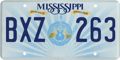 MS license plate BXZ263