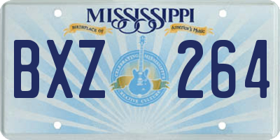 MS license plate BXZ264