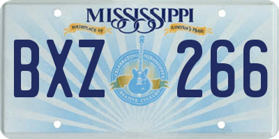 MS license plate BXZ266