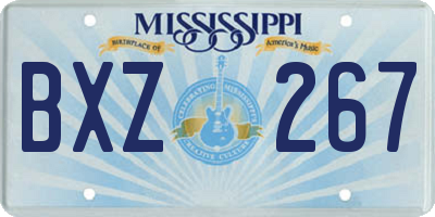 MS license plate BXZ267