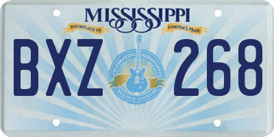 MS license plate BXZ268