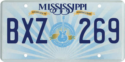 MS license plate BXZ269