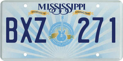 MS license plate BXZ271