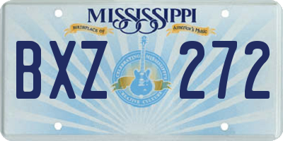MS license plate BXZ272