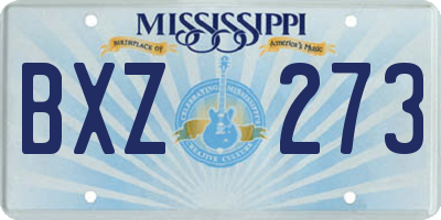 MS license plate BXZ273
