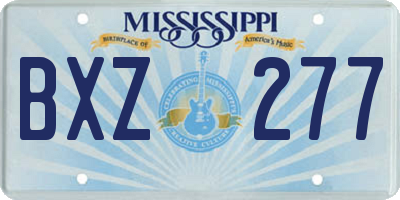 MS license plate BXZ277