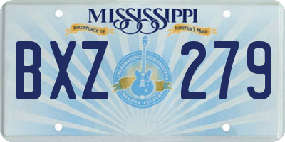 MS license plate BXZ279