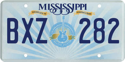 MS license plate BXZ282