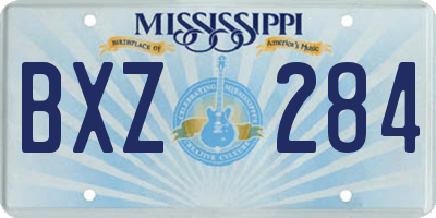 MS license plate BXZ284