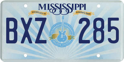 MS license plate BXZ285