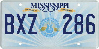 MS license plate BXZ286