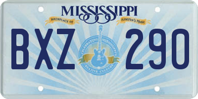 MS license plate BXZ290