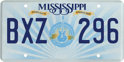MS license plate BXZ296