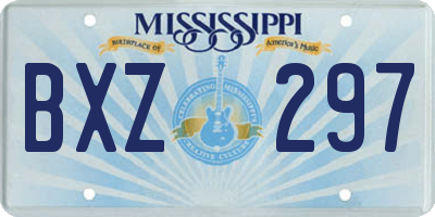MS license plate BXZ297
