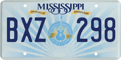 MS license plate BXZ298