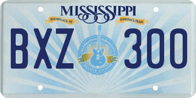 MS license plate BXZ300