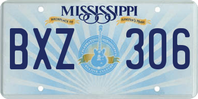 MS license plate BXZ306