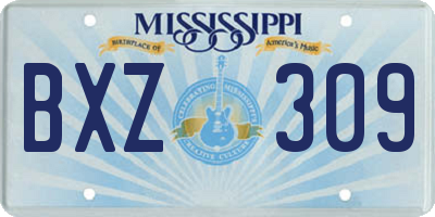 MS license plate BXZ309