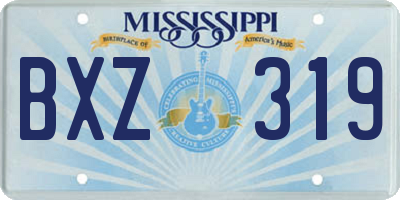 MS license plate BXZ319