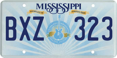 MS license plate BXZ323
