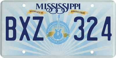 MS license plate BXZ324