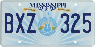 MS license plate BXZ325