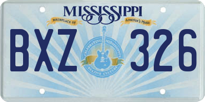 MS license plate BXZ326