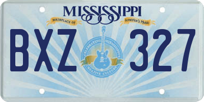 MS license plate BXZ327