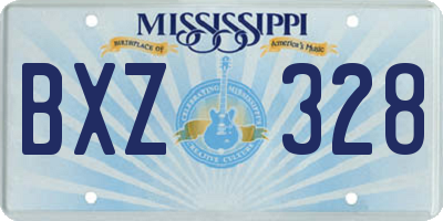 MS license plate BXZ328
