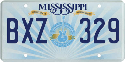 MS license plate BXZ329