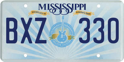 MS license plate BXZ330