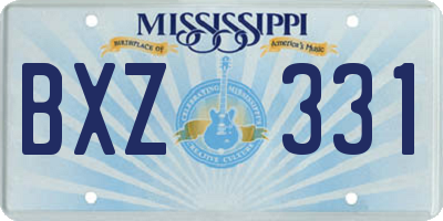 MS license plate BXZ331
