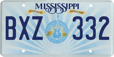 MS license plate BXZ332
