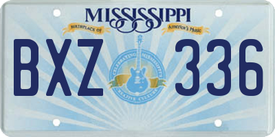 MS license plate BXZ336