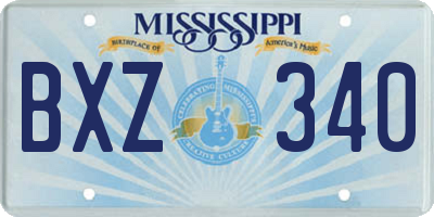 MS license plate BXZ340