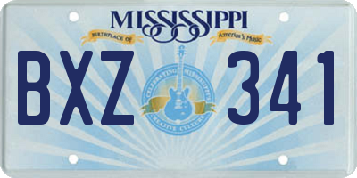 MS license plate BXZ341