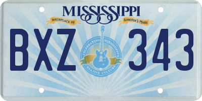 MS license plate BXZ343