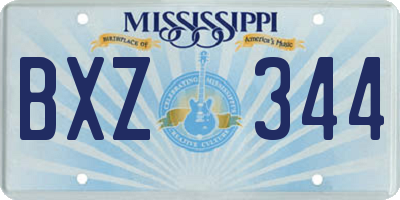 MS license plate BXZ344
