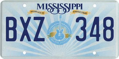 MS license plate BXZ348