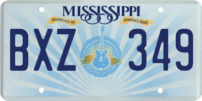 MS license plate BXZ349