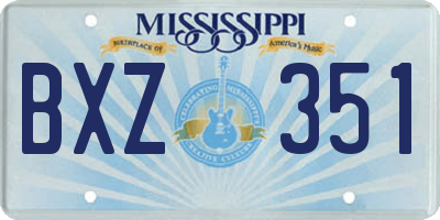 MS license plate BXZ351