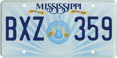 MS license plate BXZ359