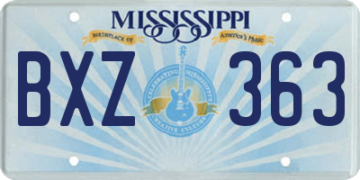MS license plate BXZ363