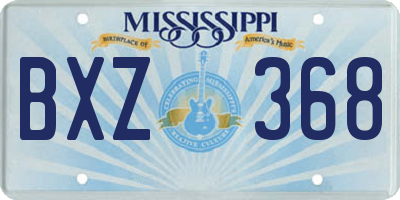 MS license plate BXZ368