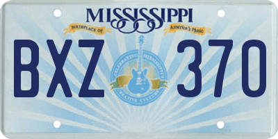 MS license plate BXZ370