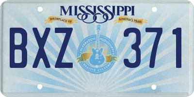 MS license plate BXZ371