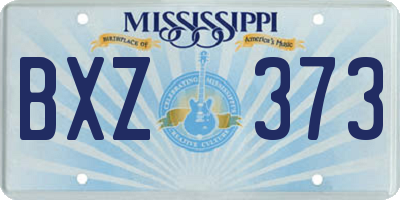MS license plate BXZ373