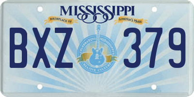 MS license plate BXZ379