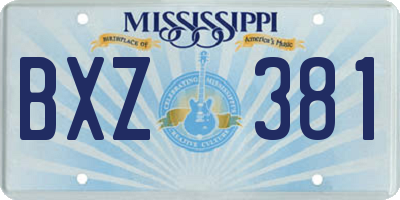 MS license plate BXZ381
